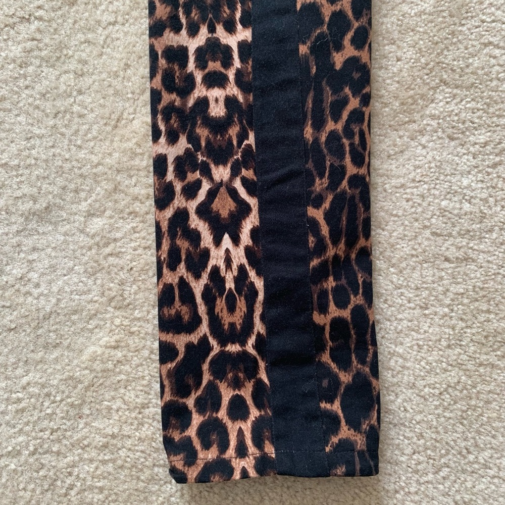 Leopard Print Straight Leg Stretch Jeans With Tuxedo Stripes Size 36 Euro (6-8) - Picture 13 of 16